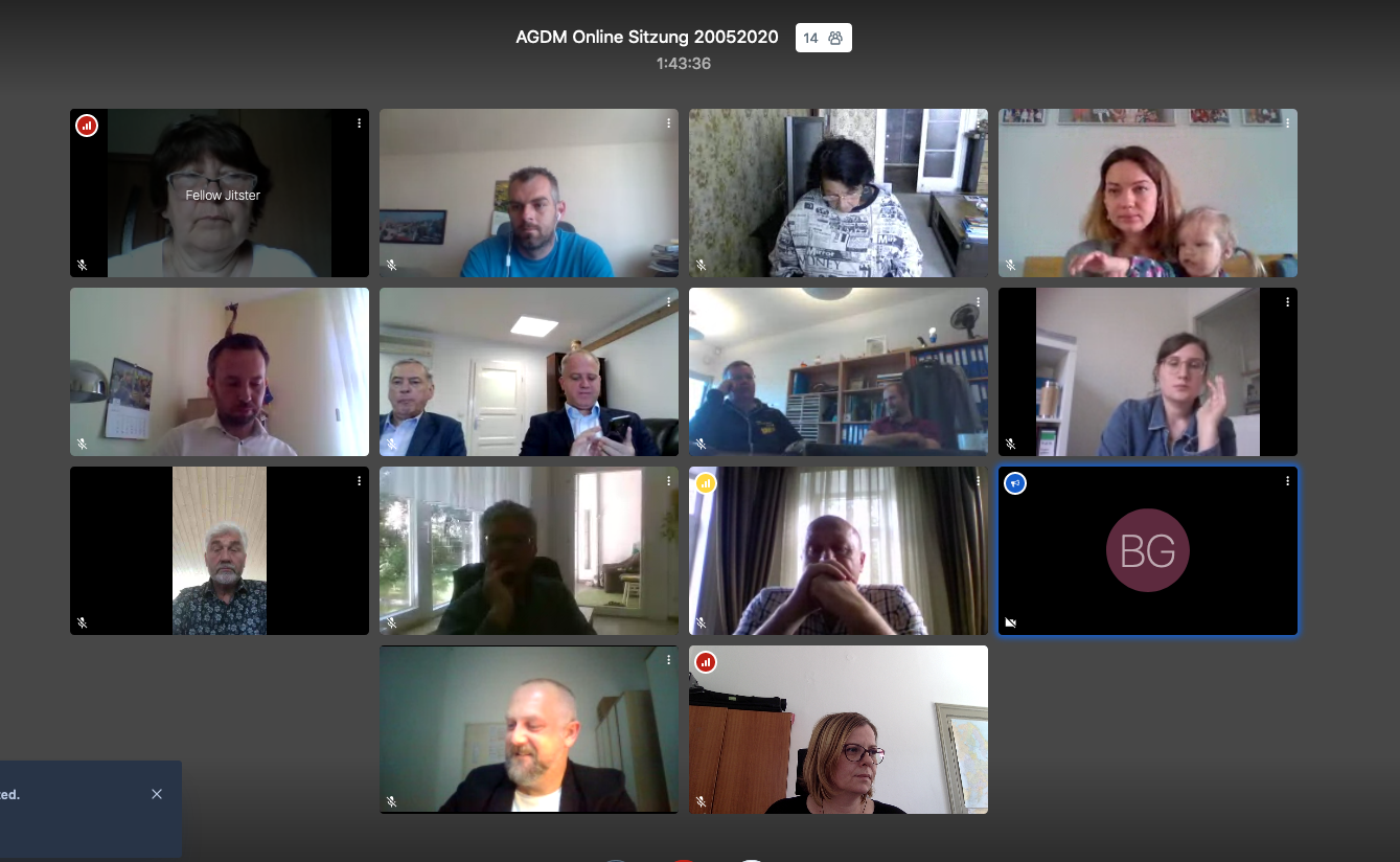 Erstes Online-Treffen der AGDM Mitglieder Erstes Online-Treffen der AGDM Mitglieder